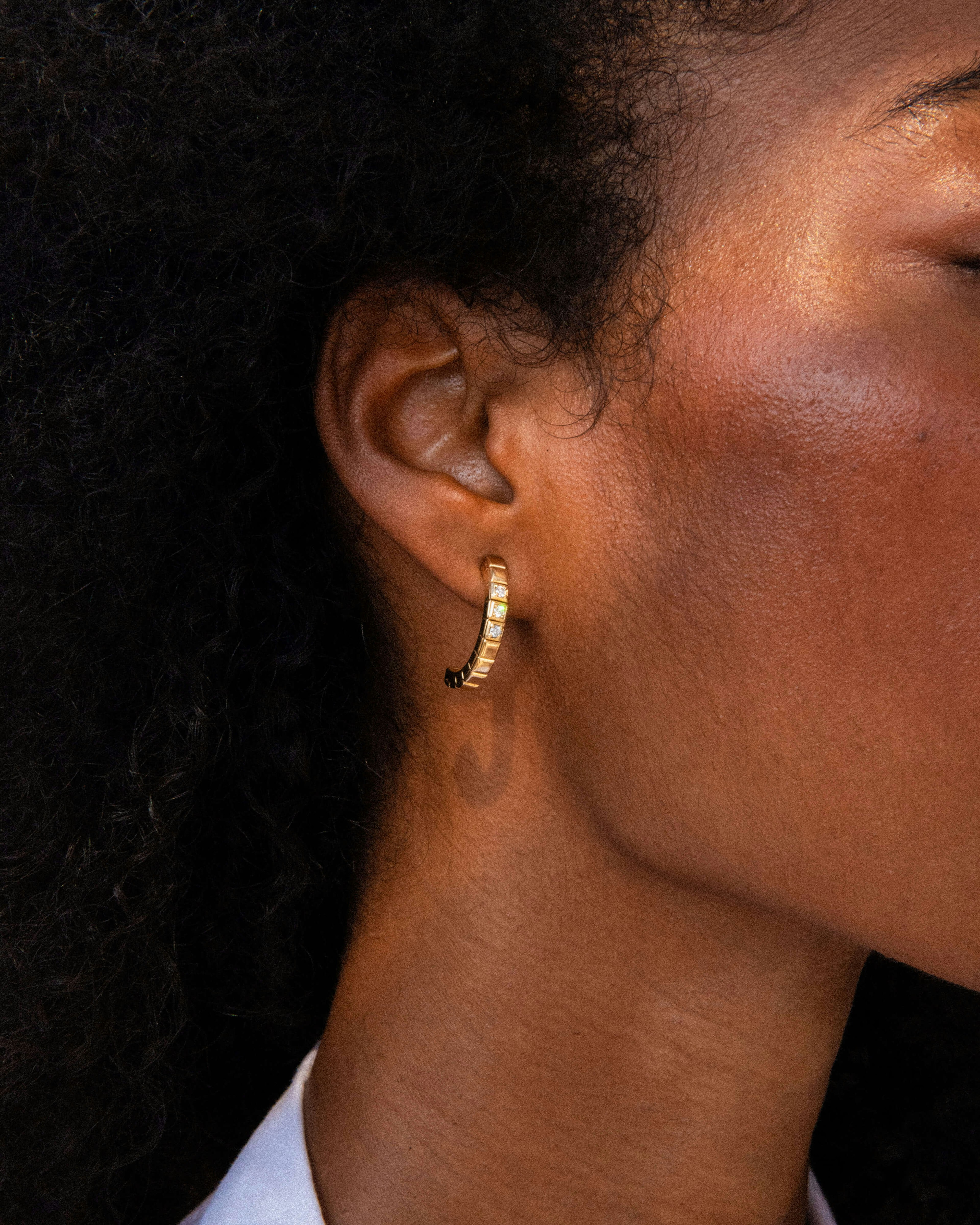 Modular White Rhodium Earrings With Yellow Diamonds