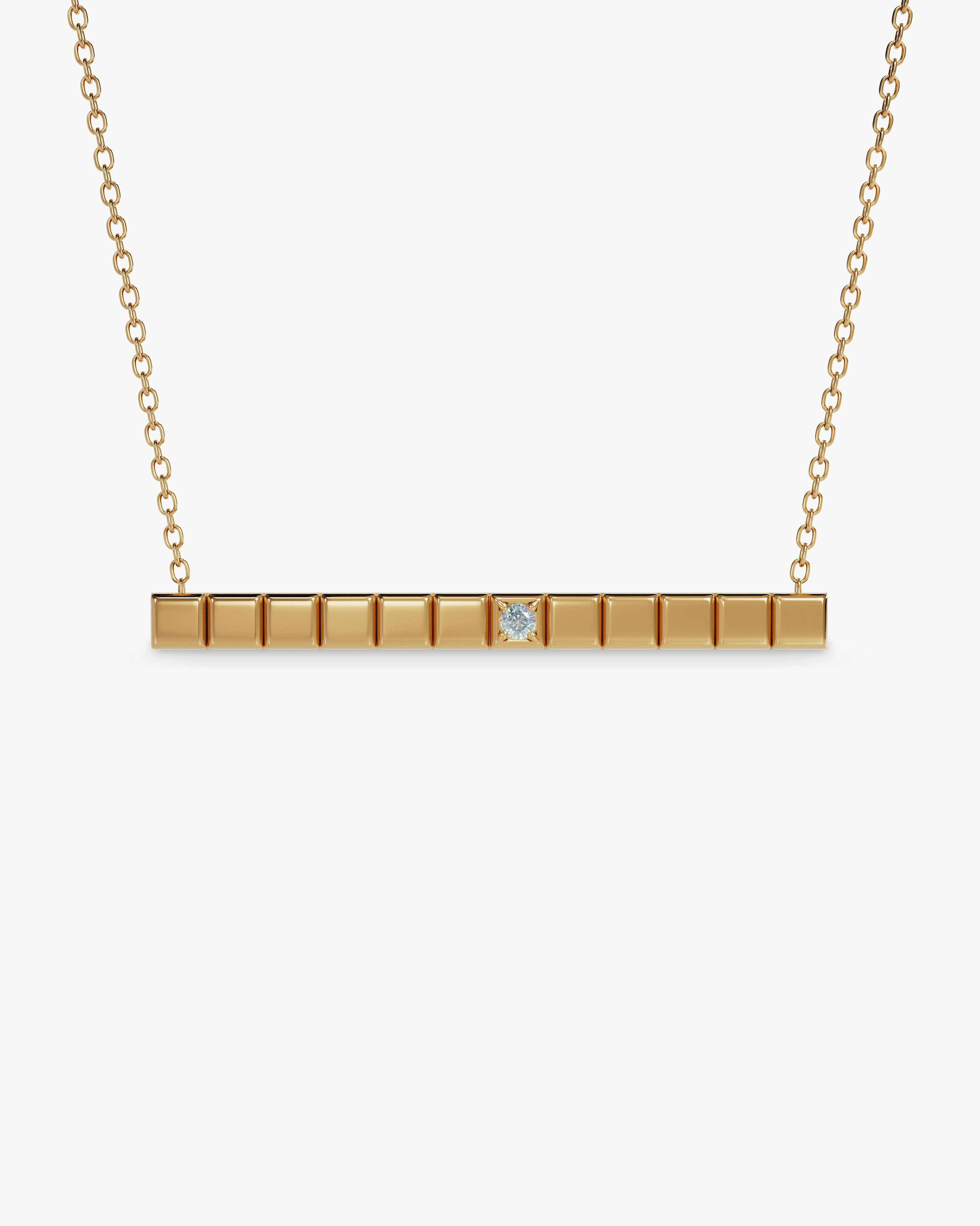 Modular Gold Plated Necklace with Blue Diamond