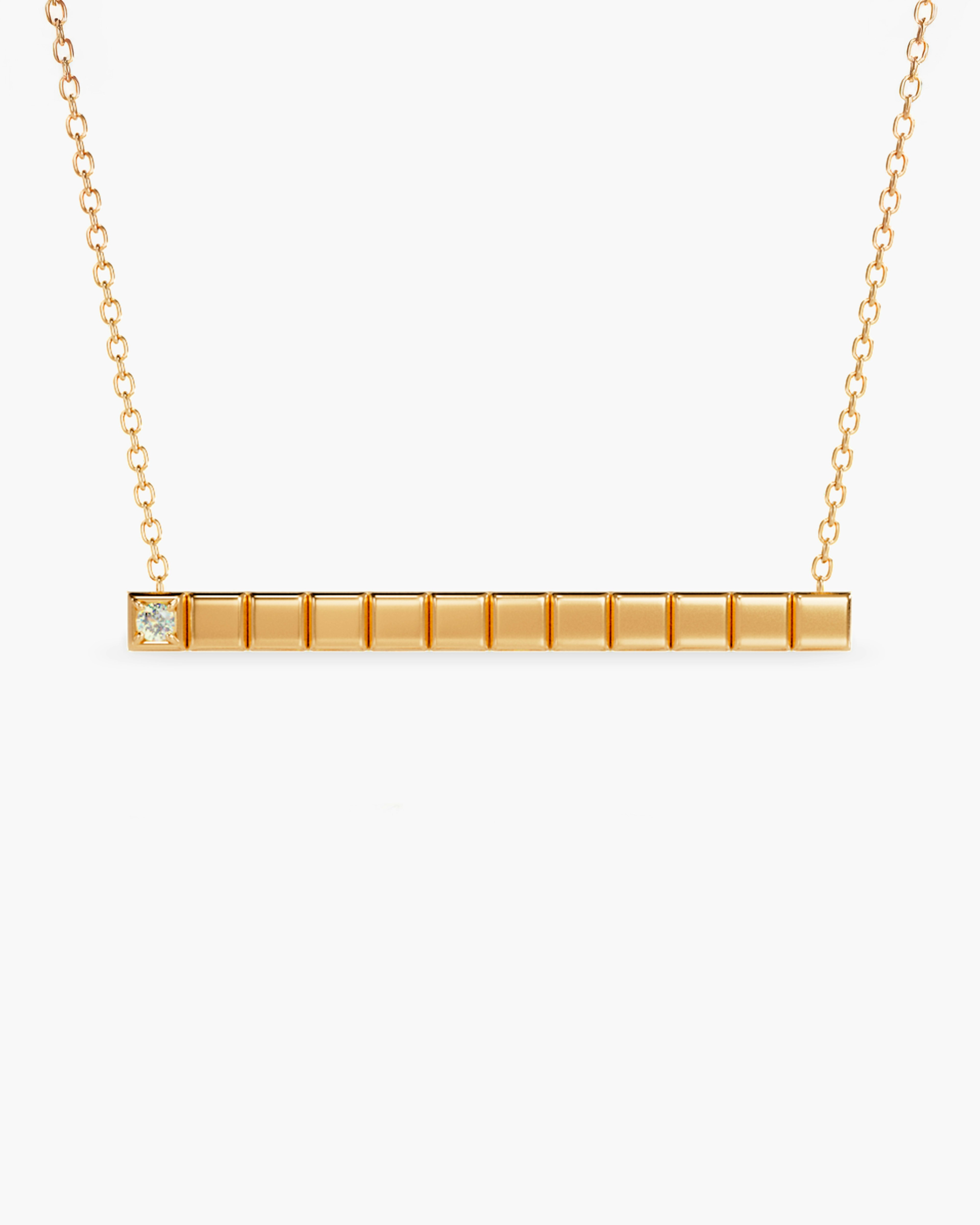 Modular Gold Plated Necklace with White Diamond